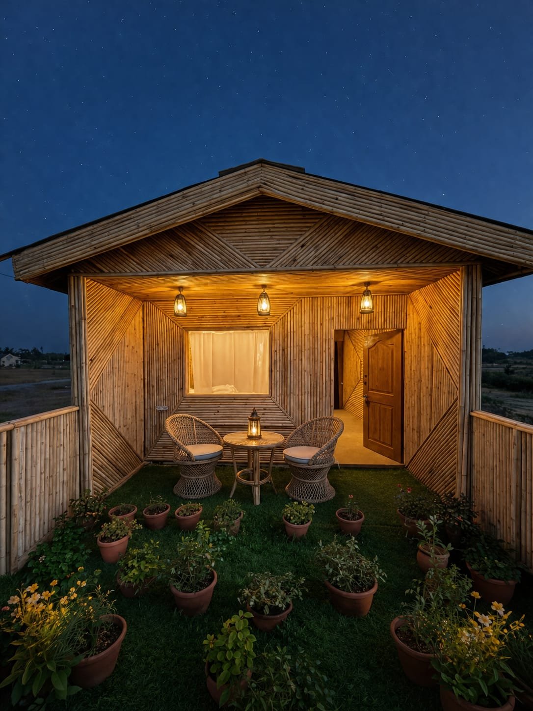 Bamboo cottage construction